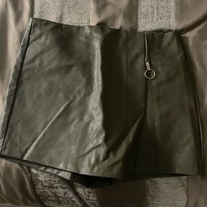 Fashion Nova Green Leather Skort